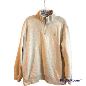 Izod mens off white sweatshirt 1/4 zip size L